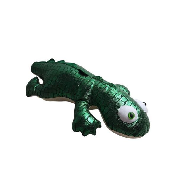 17" Metallic Green Alligator/Crocodile plush - Picture 3 of 4